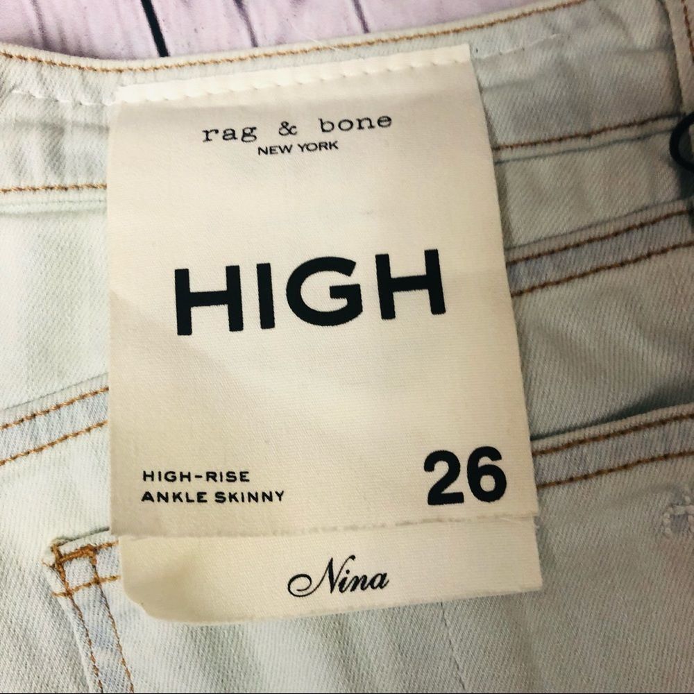 rag & bone Nina High-Rise Skinny Ankle Crop Stretch Jeans 26 - Picture 13 of 15